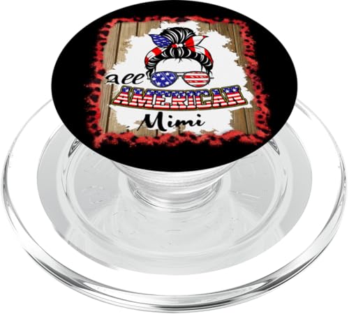 All American Mimi Patriotic Messy Bun Usa Flag 4th of July PopSockets PopGrip für MagSafe All American Mimi Patriotic Messy Bun Usa Flag 4th of July PopSockets PopGrip für MagSafe von All American 4th of July Matching Family