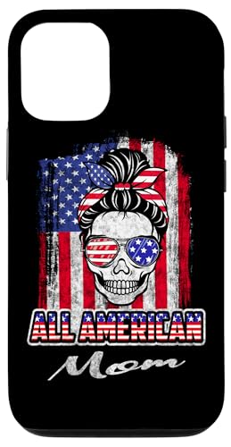 All American Mom Patriotic Messy Bun Skull USA 4th Of July Hülle für iPhone 12/12 Pro All American Mom Patriotic Messy Bun Skull USA 4th Of July Hülle für iPhone 12/12 Pro von All American 4th of July Matching Family
