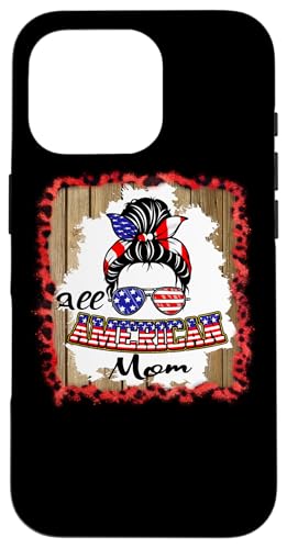 All American Mom Patriotic Messy Bun Usa Flag 4th of July Hülle für iPhone 16 Pro All American Mom Patriotic Messy Bun Usa Flag 4th of July Hülle für iPhone 16 Pro von All American 4th of July Matching Family