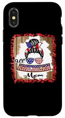 All American Mom Patriotic Messy Bun Usa Flag 4th of July Hülle für iPhone X/XS All American Mom Patriotic Messy Bun Usa Flag 4th of July Hülle für iPhone X/XS von All American 4th of July Matching Family