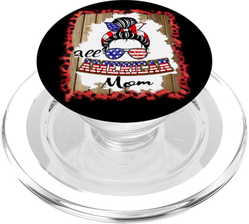 All American Mom Patriotic Messy Bun Usa Flag 4th of July PopSockets PopGrip für MagSafe All American Mom Patriotic Messy Bun Usa Flag 4th of July PopSockets PopGrip für MagSafe von All American 4th of July Matching Family