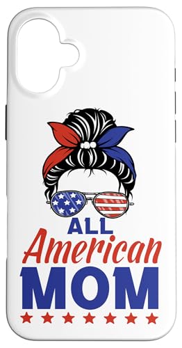 All American Mom Sunglasses USA Flag 4th of July Hülle für iPhone 16 Plus All American Mom Sunglasses USA Flag 4th of July Hülle für iPhone 16 Plus von All American 4th of July Matching Family