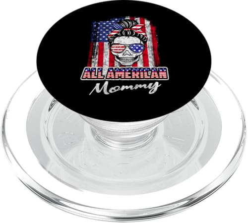 All American Mommy Patriotic Messy Bun Skull USA 4th Of July PopSockets PopGrip für MagSafe All American Mommy Patriotic Messy Bun Skull USA 4th Of July PopSockets PopGrip für MagSafe von All American 4th of July Matching Family