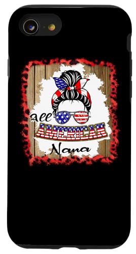 All American Nana Patriotic Messy Bun Usa Flag 4th of July Hülle für iPhone SE (2020) / 7 / 8 von All American 4th of July Matching Family