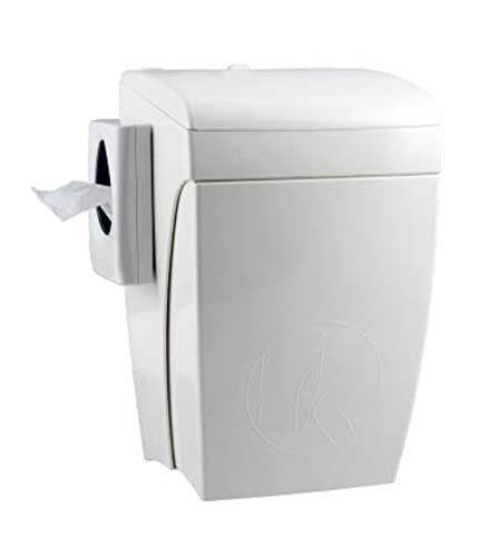Allcare 5667 PlastiQline PQHBS Hygiene-Abfallbehälter 8 Liter + Hygienebeutelspender mit Knieöffnungssystem aus Kunststoff von All Care
