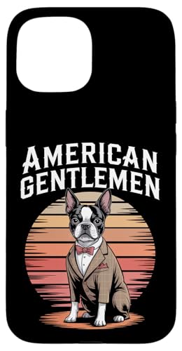 American Gentleman Boston Terrier Hundeanzug im Vintage-Stil bei Sonnenuntergang Hülle für iPhone 15 American Gentleman Boston Terrier Hundeanzug im Vintage-Stil bei Sonnenuntergang Hülle für iPhone 15 von All Dog Breeds