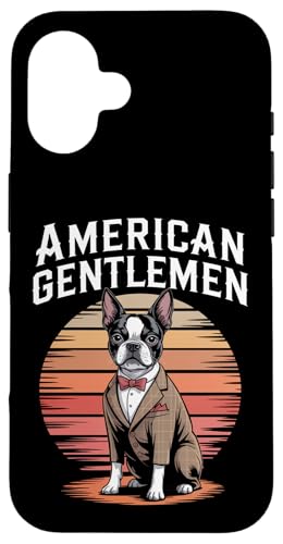 American Gentleman Boston Terrier Hundeanzug im Vintage-Stil bei Sonnenuntergang Hülle für iPhone 16 American Gentleman Boston Terrier Hundeanzug im Vintage-Stil bei Sonnenuntergang Hülle für iPhone 16 von All Dog Breeds