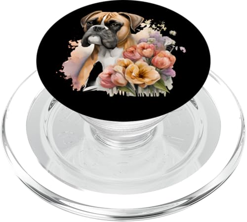 Aquarell Boxer Hund mit Blumen PopSockets PopGrip für MagSafe Aquarell Boxer Hund mit Blumen PopSockets PopGrip für MagSafe von All Dog Breeds