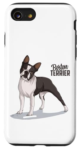 Boston Terrier niedlicher stehender Hund Hülle für iPhone SE (2020) / 7 / 8 von All Dog Breeds