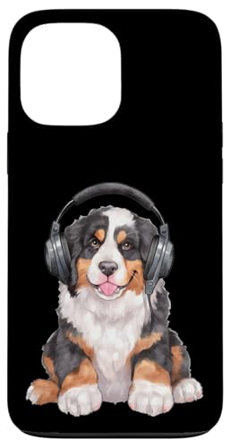 Cooler Berner Sennenhund mit Kopfhörer Berner Musikliebhaber Hülle für iPhone 13 Pro Max von All Dog Breeds