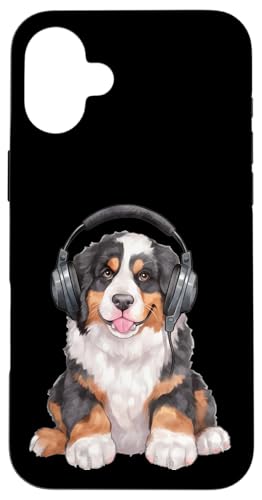 Cooler Berner Sennenhund mit Kopfhörer Berner Musikliebhaber Hülle für iPhone 16 Plus Cooler Berner Sennenhund mit Kopfhörer Berner Musikliebhaber Hülle für iPhone 16 Plus von All Dog Breeds