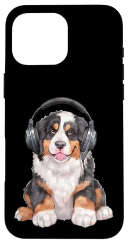 Cooler Berner Sennenhund mit Kopfhörer Berner Musikliebhaber Hülle für iPhone 16 Pro Max Cooler Berner Sennenhund mit Kopfhörer Berner Musikliebhaber Hülle für iPhone 16 Pro Max von All Dog Breeds