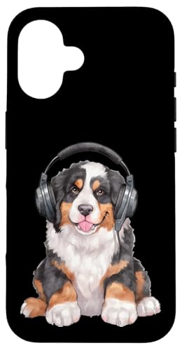 Cooler Berner Sennenhund mit Kopfhörer Berner Musikliebhaber Hülle für iPhone 16 Cooler Berner Sennenhund mit Kopfhörer Berner Musikliebhaber Hülle für iPhone 16 von All Dog Breeds