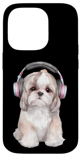 Cooles Shih Tzu mit Kopfhörern | Music-Loving Hülle für iPhone 14 Pro von All Dog Breeds