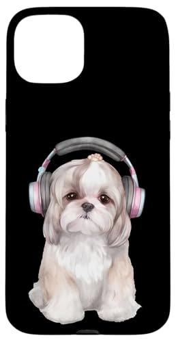 Cooles Shih Tzu mit Kopfhörern | Music-Loving Hülle für iPhone 15 Plus von All Dog Breeds