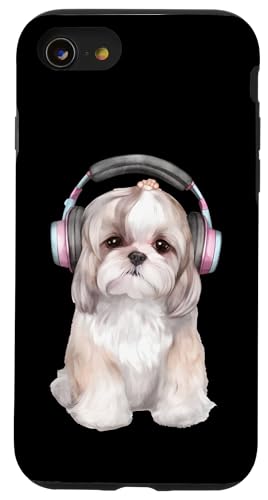 Cooles Shih Tzu mit Kopfhörern | Music-Loving Hülle für iPhone SE (2020) / 7 / 8 von All Dog Breeds