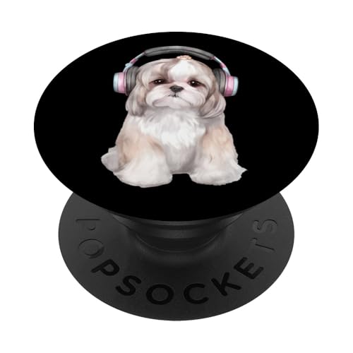 Cooles Shih Tzu mit Kopfhörern | Music-Loving PopSockets Klebender PopGrip Cooles Shih Tzu mit Kopfhörern | Music-Loving PopSockets Klebender PopGrip von All Dog Breeds