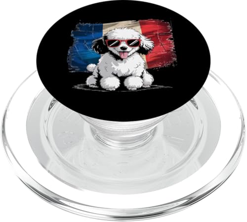 Französischer Pudelhund mit Sonnenbrille, Used-Look PopSockets PopGrip für MagSafe Französischer Pudelhund mit Sonnenbrille, Used-Look PopSockets PopGrip für MagSafe von All Dog Breeds