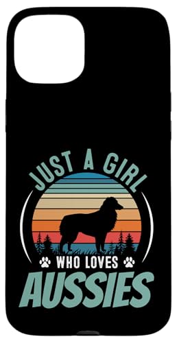 I Am a Girl Who Loves Aussies - Retro Aussies Silhouette Hülle für iPhone 15 Plus I Am a Girl Who Loves Aussies - Retro Aussies Silhouette Hülle für iPhone 15 Plus von All Dog Breeds