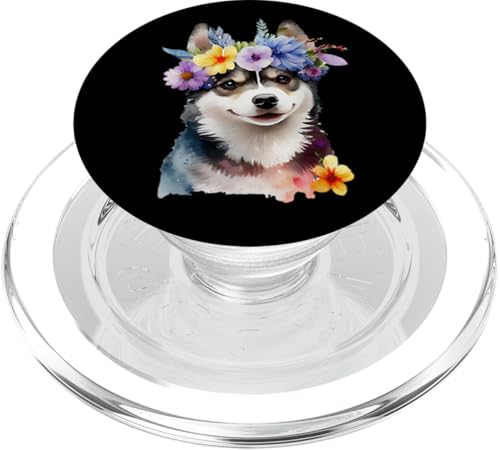 Niedlicher Sibirischer Husky Hund mit Blumenkrone - Husky Liebhaber Geschenk PopSockets PopGrip für MagSafe Niedlicher Sibirischer Husky Hund mit Blumenkrone - Husky Liebhaber Geschenk PopSockets PopGrip für MagSafe von All Dog Breeds