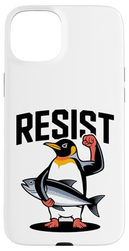 Widerstehen Sie dem lustigen Pinguin-Protestfisch, Faust Hülle für iPhone 15 Plus Widerstehen Sie dem lustigen Pinguin-Protestfisch, Faust Hülle für iPhone 15 Plus von All Dog Breeds