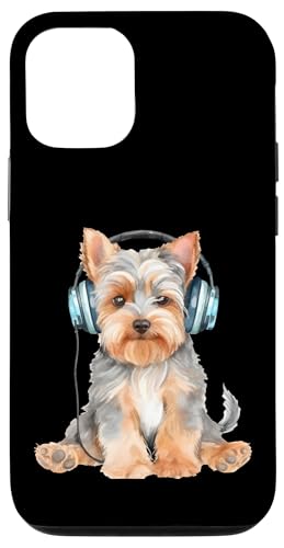 Yorkshire Terrier mit Kopfhörern Hülle für iPhone 12/12 Pro von All Dog Breeds