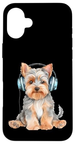 Yorkshire Terrier mit Kopfhörern Hülle für iPhone 16 Plus Yorkshire Terrier mit Kopfhörern Hülle für iPhone 16 Plus von All Dog Breeds