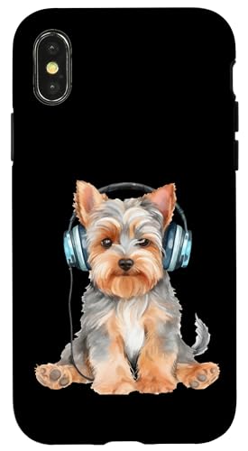 Yorkshire Terrier mit Kopfhörern Hülle für iPhone X/XS von All Dog Breeds