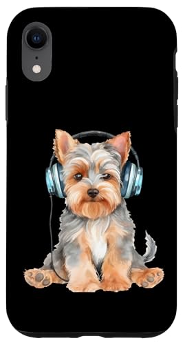 Yorkshire Terrier mit Kopfhörern Hülle für iPhone XR von All Dog Breeds