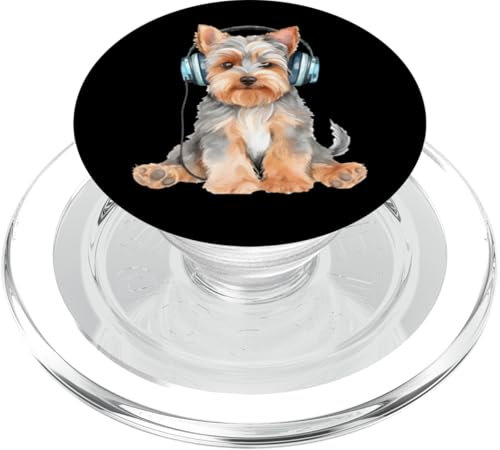 Yorkshire Terrier mit Kopfhörern PopSockets PopGrip für MagSafe Yorkshire Terrier mit Kopfhörern PopSockets PopGrip für MagSafe von All Dog Breeds