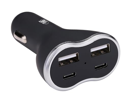 All Ride Auto Ladegerät USB - 2X USB-A und 2X USB-C Anschluss - Power Delivery/Schnellladung 18W - Auto Ladegerät Zigarettenanzünder - Kunststoff - Schwarz All Ride Auto Ladegerät USB - 2X USB-A und 2X USB-C Anschluss - Power Delivery/Schnellladung 18W - Auto Ladegerät Zigarettenanzünder - Kunststoff - Schwarz von All Ride