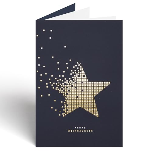 Hochwertige Weihnachtskarten mit erhabener Prägung, bedruckbarem Einlegeblatt & selbstklebendem Umschlag | Exklusive Weihnachtsgrüße für Firmenkunden, Geschäftspartner & Unternehmen | 11,8 x 18 cm von All Square Verlag