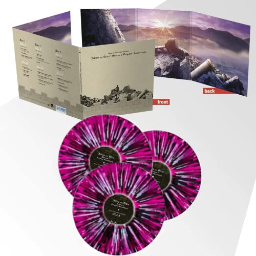 Attack on Titan Season 2 Original Soundtrack Violet with Black White Sunset Splatter Colored Vinyl 3LP (Numbered /500) von All The Anime