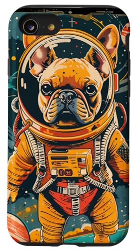 Hülle für iPhone SE (2020) / 7 / 8 Astronaut Französische Bulldogge - Frenchie Grafikdesign von All Things Geek by MCMA