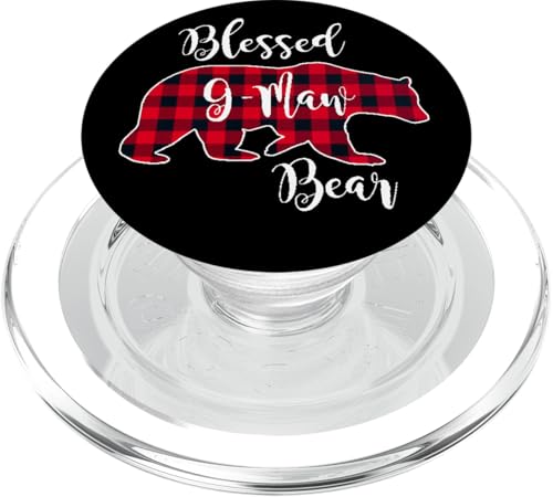 Gesegneter G-Maw Bär, roter Büffelkariert, lustiges Geschenk für Oma PopSockets PopGrip für MagSafe von All in the Bear Family