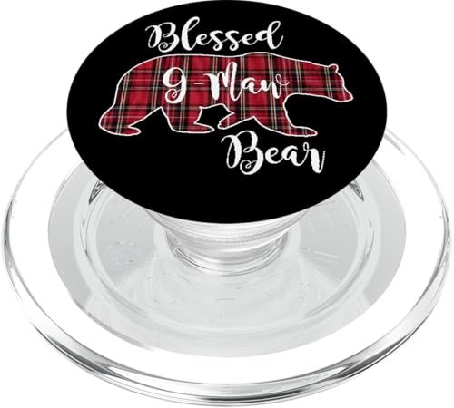 Gesegneter G-Maw Bär rot kariert, lustiges Geschenk PopSockets PopGrip für MagSafe von All in the Bear Family