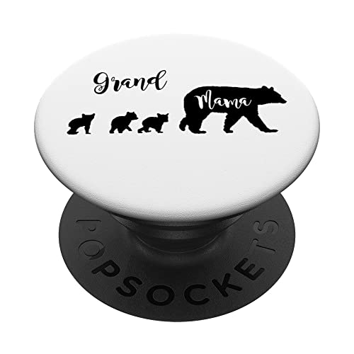 Grand Mama Bär mit 3 drei Jungen Oma Geschenk PopSockets Klebender PopGrip Grand Mama Bär mit 3 drei Jungen Oma Geschenk PopSockets Klebender PopGrip von All in the Bear Family
