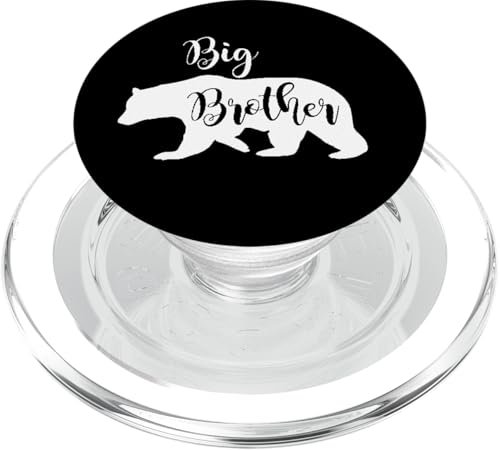 Großer Bruder, Bären-Design, in Weiß, lustiges Geschenk für Geschwister PopSockets PopGrip für MagSafe von All in the Bear Family