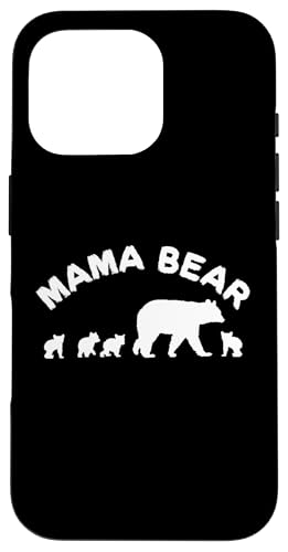 Mama Bär Mama Mutter mit 4 vier Jungen Geschenk Hülle für iPhone 16 Pro von All in the Bear Family