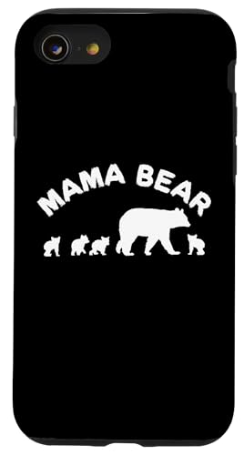 Mama Bär Mama Mutter mit 4 vier Jungen Geschenk Hülle für iPhone SE (2020) / 7 / 8 von All in the Bear Family