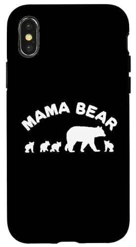 Mama Bär Mama Mutter mit 4 vier Jungen Geschenk Hülle für iPhone X/XS von All in the Bear Family