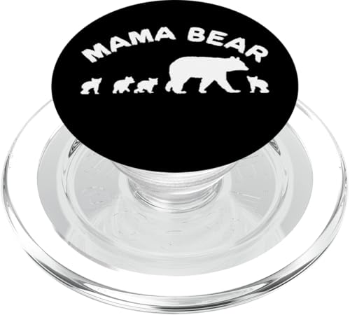 Mama Bär Mama Mutter mit 4 vier Jungen Geschenk PopSockets PopGrip für MagSafe von All in the Bear Family