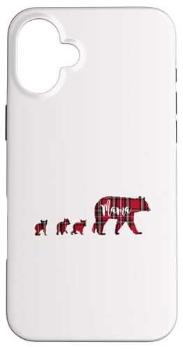 Mama-Bär mit 3 drei Jungen, schwarz-rotes Schottenkaro, Geschenk für Mütter Hülle für iPhone 16 Plus Mama-Bär mit 3 drei Jungen, schwarz-rotes Schottenkaro, Geschenk für Mütter Hülle für iPhone 16 Plus von All in the Bear Family