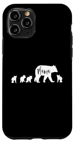 Mama Bär mit 4 vier Jungen lustiges Geschenk für Mama Mutter Hülle für iPhone 11 Pro von All in the Bear Family