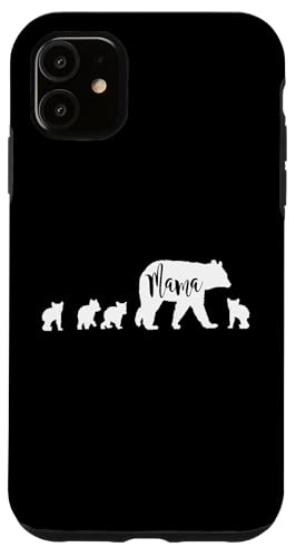 Mama Bär mit 4 vier Jungen lustiges Geschenk für Mama Mutter Hülle für iPhone 11 von All in the Bear Family