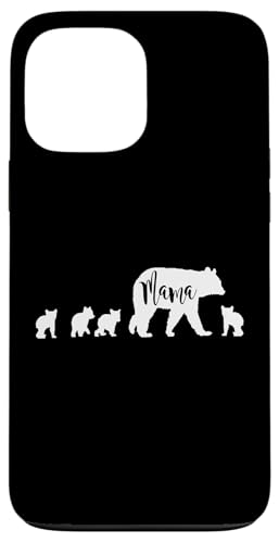 Mama Bär mit 4 vier Jungen lustiges Geschenk für Mama Mutter Hülle für iPhone 13 Pro Max von All in the Bear Family