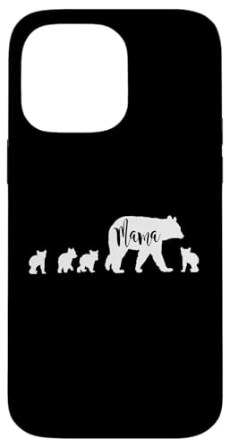 Mama Bär mit 4 vier Jungen lustiges Geschenk für Mama Mutter Hülle für iPhone 14 Pro Max von All in the Bear Family