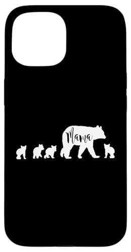 Mama Bär mit 4 vier Jungen lustiges Geschenk für Mama Mutter Hülle für iPhone 15 von All in the Bear Family