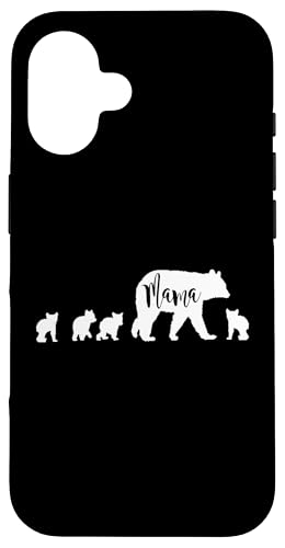 Mama Bär mit 4 vier Jungen lustiges Geschenk für Mama Mutter Hülle für iPhone 16 von All in the Bear Family