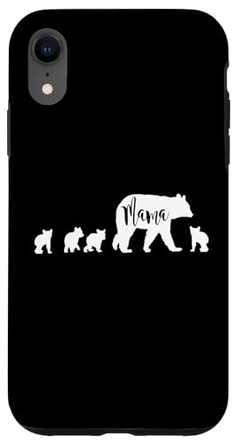 Mama Bär mit 4 vier Jungen lustiges Geschenk für Mama Mutter Hülle für iPhone XR von All in the Bear Family